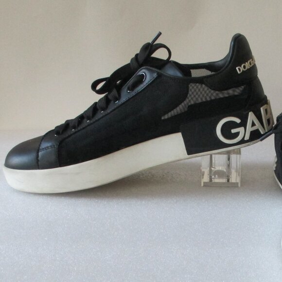 🌷DOLCE & GABBANA "PORTOFINO" SNEAKERS IN NAPPA LEATHER AND MESH - Picture 1 of 16